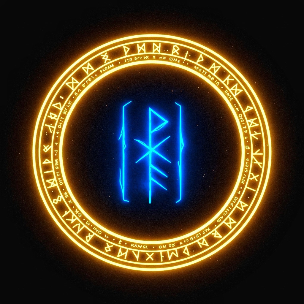 Same-stave bindrune combining runes Ansuz, Gebo and Wunjo